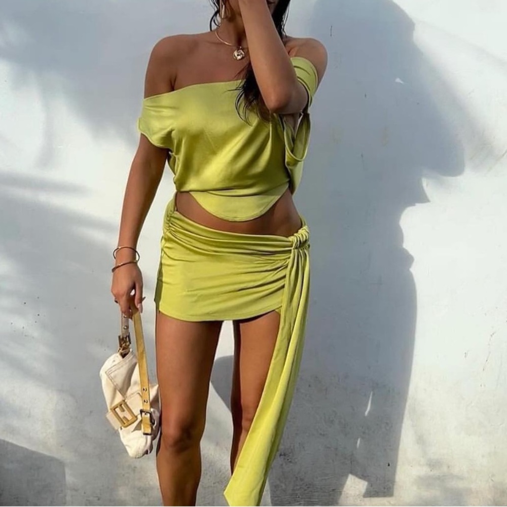 ASTA RESORT -  NWT - Chloe Chartreuse Mini Skirt